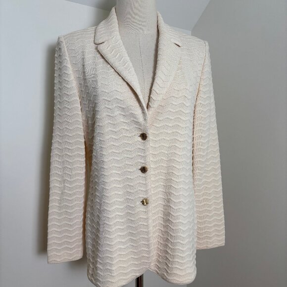 St. John by Marie Gray textured cream blazer, US6 - Picture 1 of 8